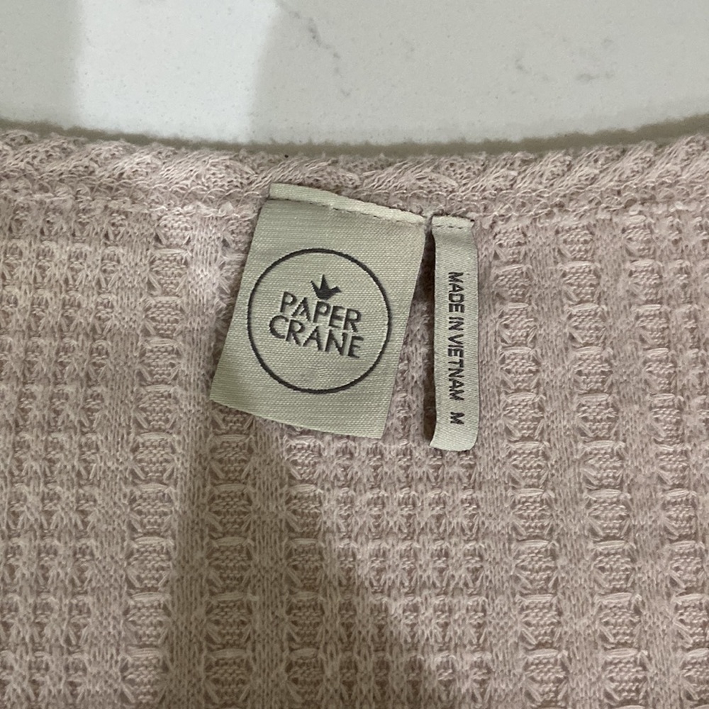 Paper Crane Medium Blush Colored Button Down With… - image 6